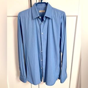 Men’s Burberry London blue slim fit dress shirt size 16.5, 42. LIKE NEW!